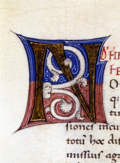 Alfabet: miniaturet bogstav N af Unknown artist