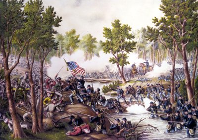 Amerikansk borgerkrig (1861 - 1865): Slaget ved Spotsylvania Courthouse (Virginia) 8.-21. maj af Unknown artist