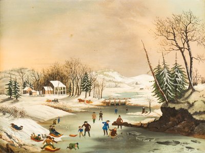 Amerikanske vinterscener: Morning, efter 1853 (olie på lærred) af Unknown artist