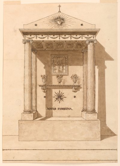 Et oratorium dedikeret til Jomfruen af Unknown artist