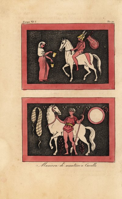 Gammel græsk metode til at ride en hest barback af Unknown artist