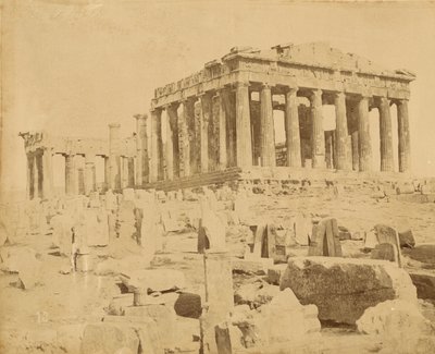 [Vinklet billede af Parthenon]. af Unknown artist
