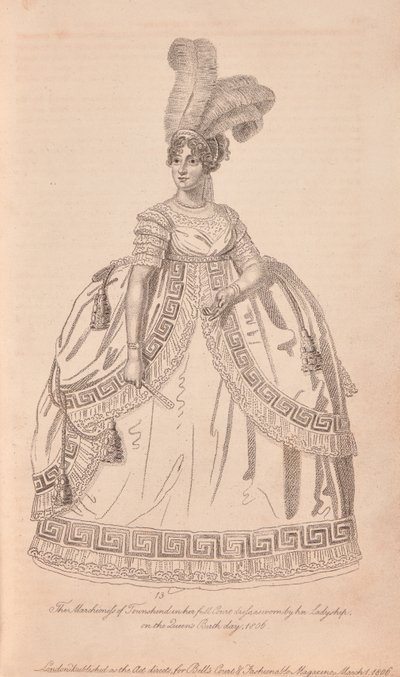 Anne Townshend, marchionesse Townshend i fuld banekjole af Unknown artist