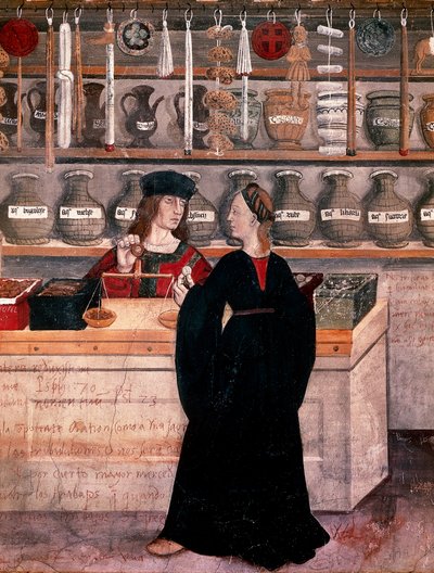 Apotekerbutik (fresko) af Unknown artist