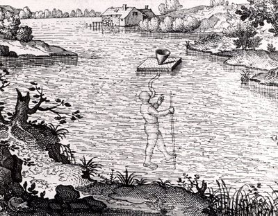 Apparat, der gør det muligt for dykkeren at trække vejret under vand af Unknown artist