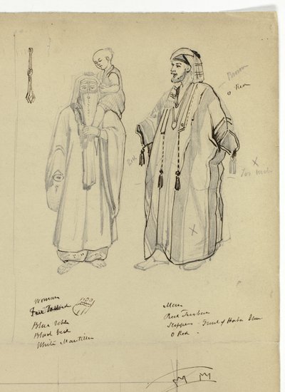 Arabisk mand, kvinde og barn af Unknown artist