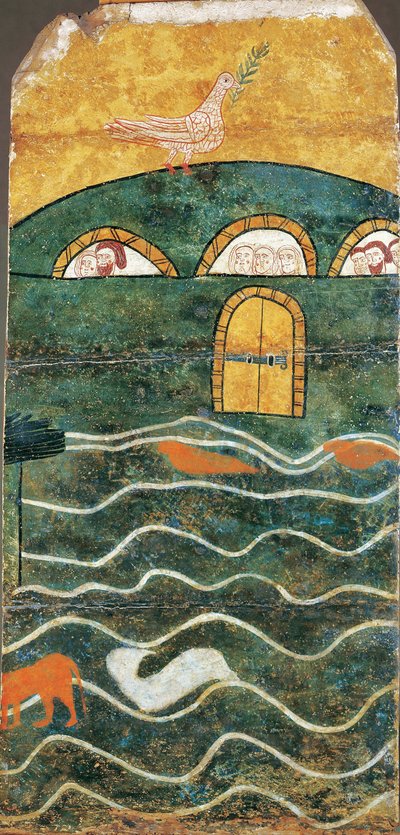 Noahs Ark - Noahs Ark, Anonym. Tempera på panel, størrelse: 108x52, slutningen af ​​det 13. århundrede, Museo de Bellas Artes de Bilbao af Unknown artist