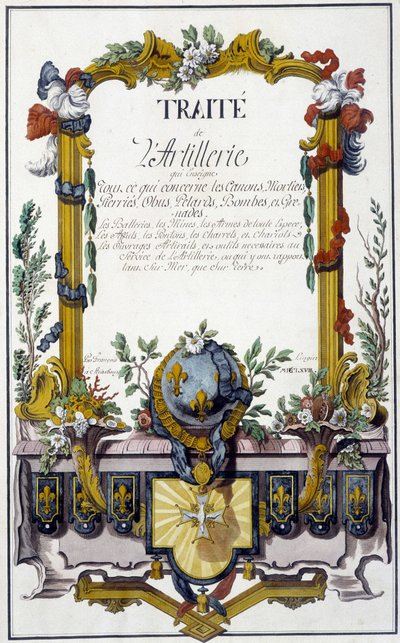 Artillery Traktat - frontispice af "Artillery Treaty", af François Lingier, Strasbourg af Unknown artist