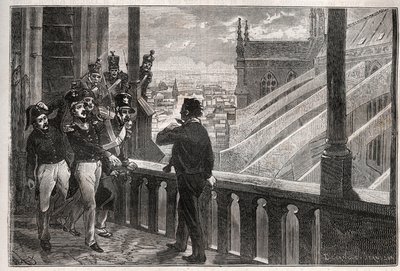 Angreb på Louis-Philippe I - Konspirationen af Towers of Notre-Dame (sammensværgelse) den 4. januar af Unknown artist