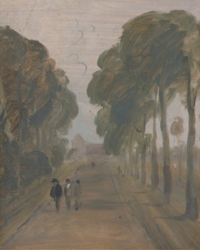 Avenue med figurer af Unknown artist