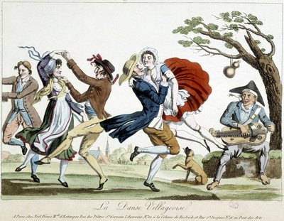 Bal: landsbydans - a.n.d., slutningen af 1700-tallet, Carnavalet. af Unknown artist