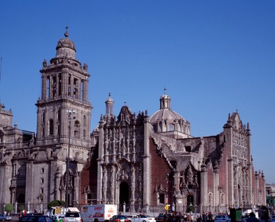 Barokkunst: udsigt over Metropolitan Cathedral of Mexico City. 1700-tallets Mexico. af Unknown artist