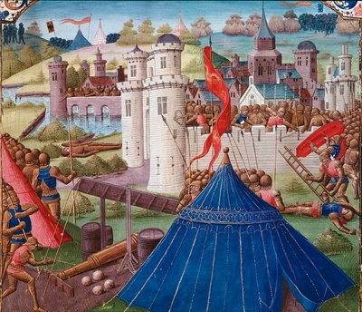 Battle Scene En Carthage Miniature fra “” Roman History ”” (Ad UBE Condita) af Tite Live (59 BC-17 e.Kr. af Unknown artist