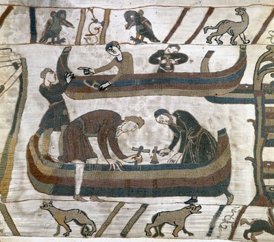 Bayeux-tapet, kendt som Broderi af Dronning Mathilde af Unknown artist