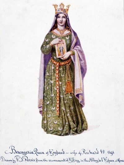 Berengaria af Navarra kone til Richard I af England - Berangere af Navarra - Berengere, dronning af England, kone til Richard I 1191 af Unknown artist