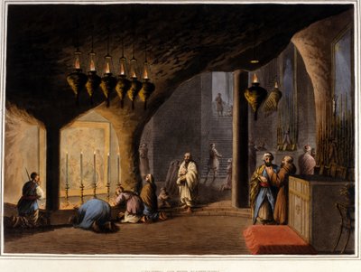 Betlehem (Vestbredden): Fødselshulen. 19. århundrede. af Unknown artist