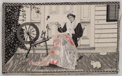 Betsy Ross laver det første amerikanske flag af Unknown artist