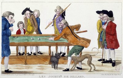 Billardspillere - gravering, n.d., slutningen af 1700-tallet, Carnavalet. af Unknown artist