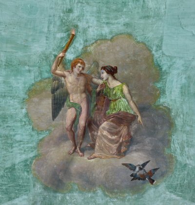 Fugle og Amor og Psyke, detalje af 3743687 (fresco) af Unknown artist