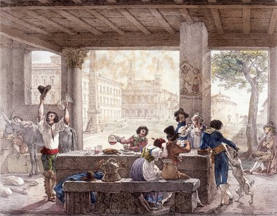 Bistro i Rom omkring 1820. af Unknown artist