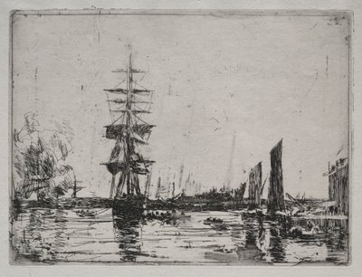 Både ved Anker af Unknown artist