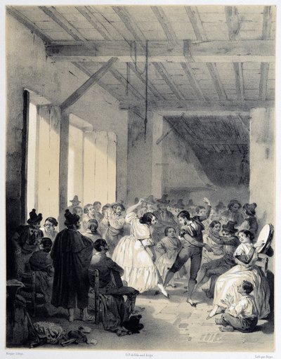 Bohemian Ball, "" Kunstnerisk og monumentalt Spanien med berømte steder og monumenter i Spanien"" af Don Genaro Perez de Villa af Unknown artist