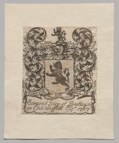Bogplade: Edmund Poley fra Badley af Unknown artist