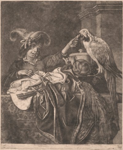 Dreng og en papegøje af Unknown artist