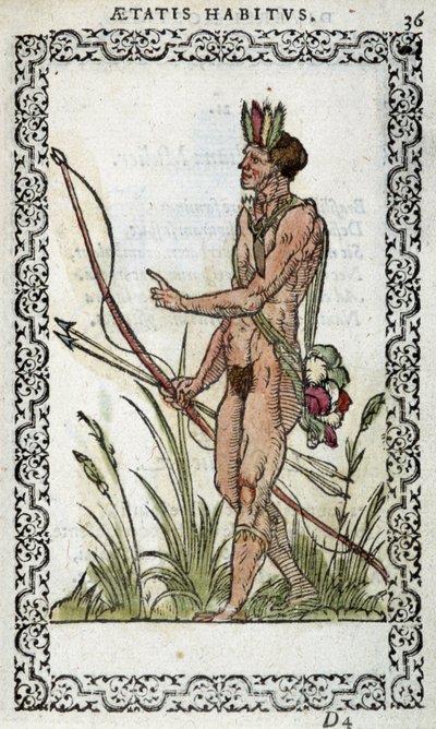 Brasiliansk i "" Habits et effigies "", af Jean Sluperius i 1572 af Unknown artist