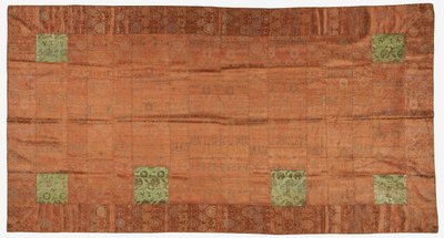 Brokade, silke. En buddhistisk munkedragt, lappet; kesa af Unknown artist
