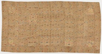 Brokade, silke. En buddhistisk munkedragt, lappet; kesa af Unknown artist