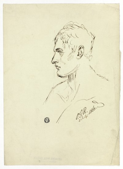 Buste af ung mand i profil af Unknown artist