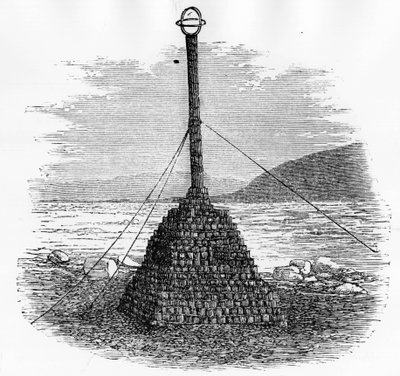 Cairn and Mailbox at the North Pole - Georges S. Nares, A Polar Sea Voyage, Paris: Hachette af Unknown artist