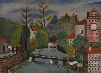 Kanal og huse af Unknown artist