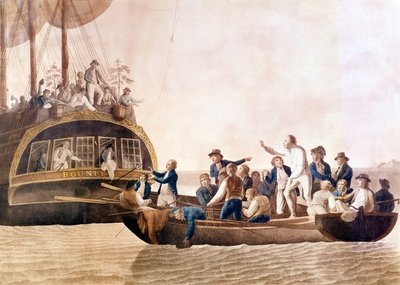 Kaptajn William Bligh (1754 - 1817) fra Bounty forladt af sin besætning. af Unknown artist