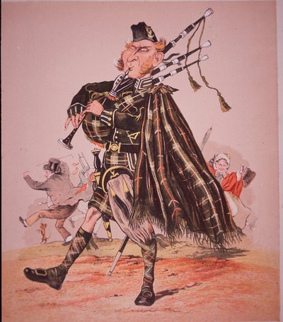 Karikatur af Highland Piper af Unknown artist