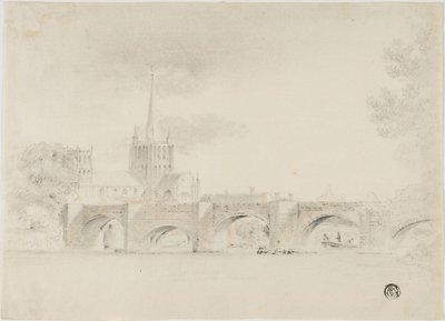 Cathedral Church and Bridge, Hereford af Unknown artist