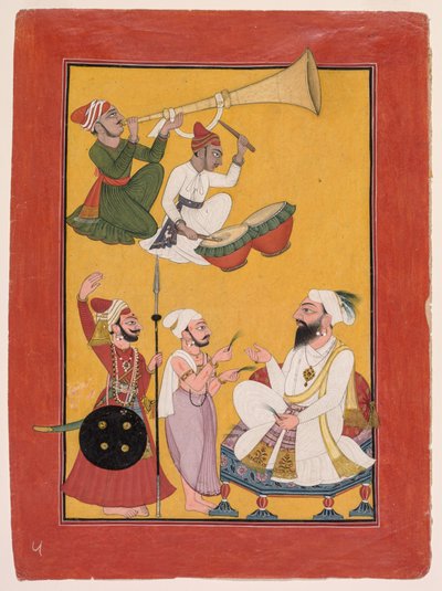 Fejring af Krishnas fødsel, fra en Bhagavata Purana af Unknown artist
