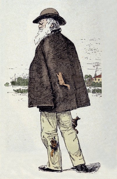 Charles Darwin (1809 - 1882), engelsk naturforsker med egern. af Unknown artist