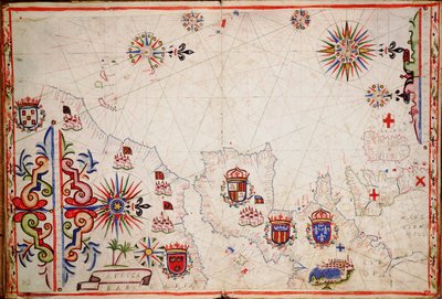Kort over det nordøstlige Atlanterhav, fra De Britiske Øer til Kap Verde, ca. 1620 (manuskript) af Unknown artist