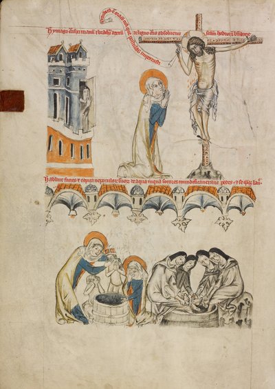 Kristus velsigner Sankt Hedvig; Sankt Hedvig vasker sit barnebarns ansigt af Unknown artist