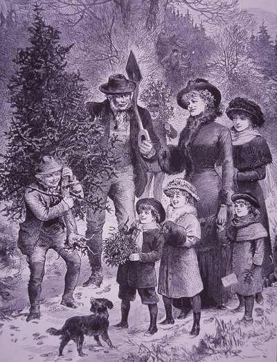 Sælger juletræ (gravering) af Unknown artist