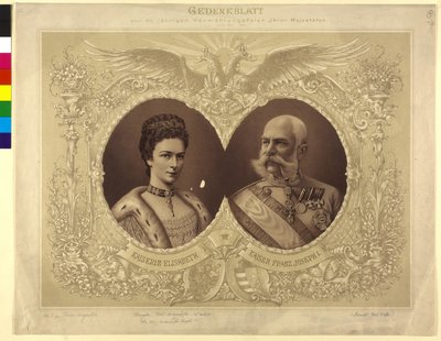 Festskrift for Hendes Majestæts 40 års bryllupsceremoni 24. April 1854 af Unknown artist