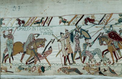 Englands erobring af hertugen af Normandiet Vilhelm Erobreren (1027-1087) i 1066: kong Harald II