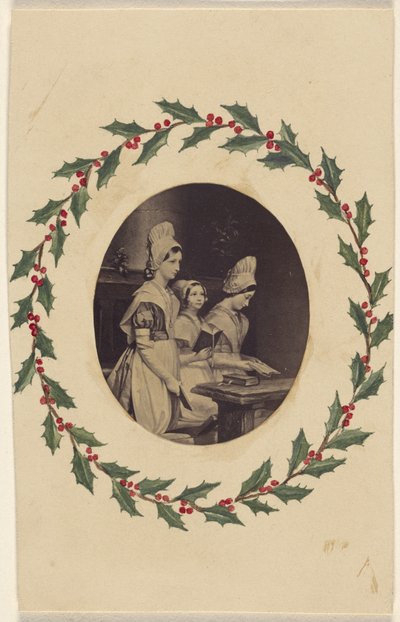 [Kopi af maleri, der forestiller tre piger, der læser]. af Unknown artist