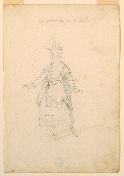 Kostumedesign: A Woman Singer for a Ballet af Unknown artist