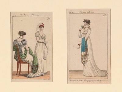 "Costume Parisien" modetavler fra Journal des Dames et Des Modes og Costume Parisien (The Journal of Ladies and Fashion) af Unknown artist