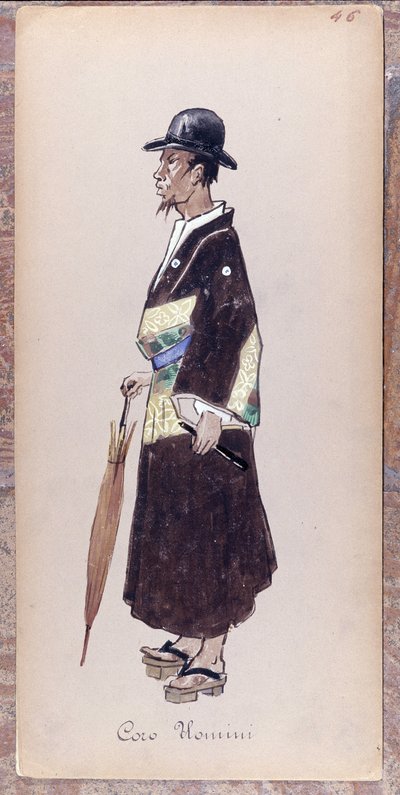 Kostume til en karakter fra koret i operaen "Madame Butterfly" af Giacomo Puccini i 1904. Samling på Museo della Scala i Milano. af Unknown artist