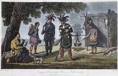 Kostumer af domicilerede indianere i Nordamerika, af Heriot, George (1766-1844) af Unknown artist