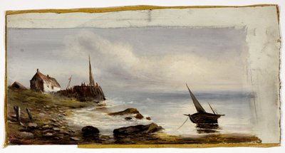 Sommerhus ved kysten af Unknown artist
